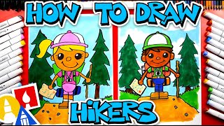 How To Draw A Person Hiking (Backpacking) - #CampYouTube Draw #WithMe