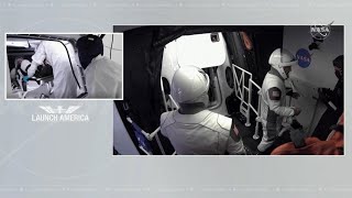 NASA Astronauts Get Ready for Launch in SpaceX Capsule