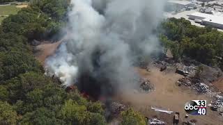 Massive fire erupts at Bessemer scrap yard