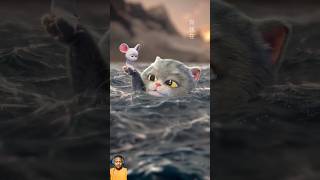 The cat is saving the__ mouse's life 😥 #youtubeshort