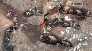 Horrible footage!! Ukrainian drones brutally blow up Russian soldier in trenches frontlines bakhmut