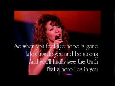 Mariah Carey - Hero (lyrics) - YouTube