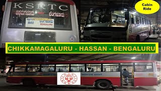 CHIKMAGALURU TO BENGALURU JOURNEY via Hassan in KSRTC Karnataka Sariga  Bus Journey | Cabin Ride