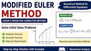Solve Initial Value Problems Using Modified Euler Method | Heun's Predictor-Corrector Method