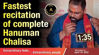 Fastest recitation of complete Hanuman Chalisa