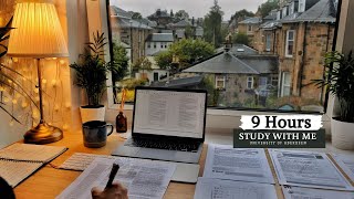 9 HOUR STUDY WITH ME⎢Background noise, 10 min Break, No music, Study with Merve