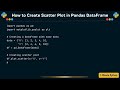 How to Create Scatter Plot in Pandas DataFrame
