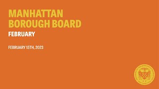 February Manhattan Borough Board Meeting 2024