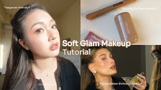 SOFT GLAM *Hailey Bieber* birthday Makeup TUTORIAL | Rhode unboxing!