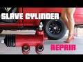 HOW TO FIX A TRANSMISSION CLUTCH SLAVE CYLINDER ON A 1990 TOYOTA PICKUP