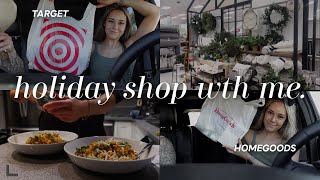 VLOG: holiday shop with me at target and homegoods, target holiday haul + making