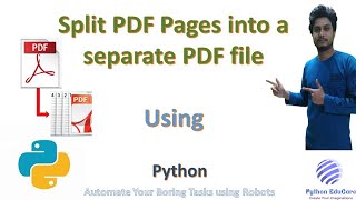 Split PDF pages || PDF pages merger || Python || Easy way to split and Merge PDF
