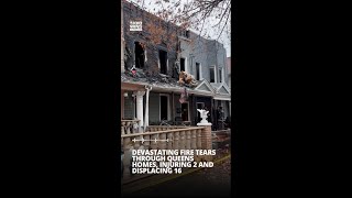 Devastating fire tears through Queens homes, injuring 2 and displacing 16