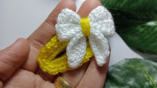 كروشية ، مشروع مربح من الكروشية برأس مال بسيط 💰طريقة عمل دبوس للشعر كروشية  Crochet Hair Clips