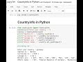 Day 13 : Country info using Python