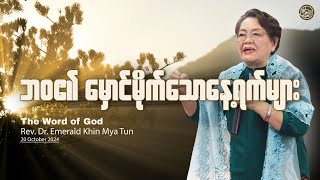 ဘဝ၏ မှောင်မိုက်သောနေ့ရက်များ ||  Rev. Dr. Emerald Khin Mya Tun