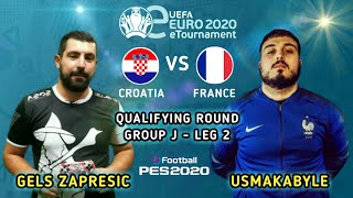 CROATIA VS FRANCE (LEG 2) eEURO 2020 QUALIFYING ROUND - GROUP J - PES 2020