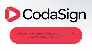 Codasign - Guide to logging in