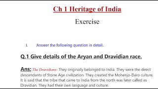 Ch 1 Heritage Of India Exercise Que-Ans | Class 10 Social Science | GSEB | Explanation In Hindi |