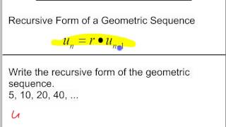 1.6 Recursive Form of a Geometric Sequence