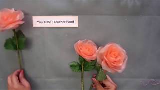 Reuse idea beautiful rose with plastic carry bag2 :  ดอกกุหลาบแสนสวยจาก ถุง   พลาสติกหูหิ้ว แบบที่2