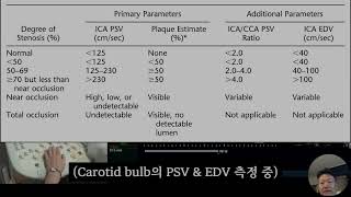 경동맥 초음파 - 5장 (미국의 한 병원에서 시연영상을 보며, 이야기 했어요. 보니까 잘 못하고, 측정 오류도 있네요.)