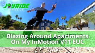 Blazing Around Apartments On My InMotion V11 EUC