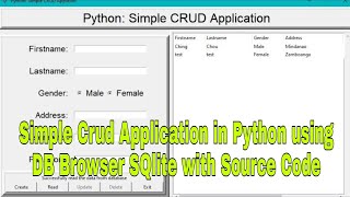 Simple Crud Application in Python using DB Browser SQlite with Source Code