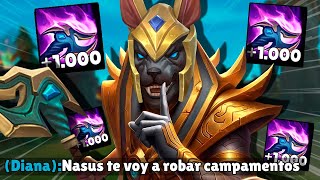 ¡ME AMENAZA MI EQUIPO! Pero ACABAN FLIPANDO con mi NASUS JUNGLA 1000 STACKS😈