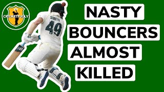 Cricket Highlights compilation Nasty deliveries deadly bouncers bowling batsmen almost killed