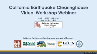 California Earthquake Clearinghouse Workshop - May 2022