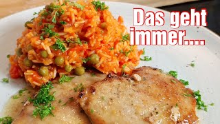 Naturschnitzel und Lieblingsreis