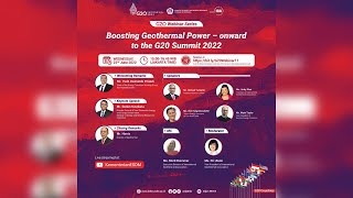 G20 Webinar Series: Boosting Geothermal Power - onward to the G20 Summit 2022