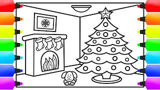 How to Coloring a Christmas Tree for Kids 🎄Christmas Coloring Pages for Kids | HAPPY HOLIDAYS ❤️💚