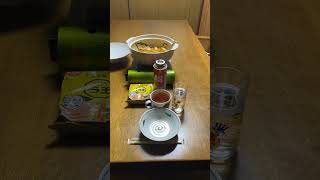 2025年1月6日＃今夜の夕御飯です。＃キムチ鍋🍲風日清ラ王と水とお茶🍵召し上がれうまかろ〜🤤😋＃たまらん🙃🙃🙃