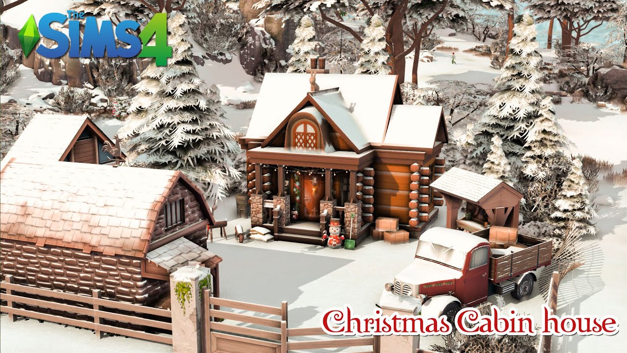 Christmas Cabin House | Sims 4 | Stop Motion | NO CC - YouTube