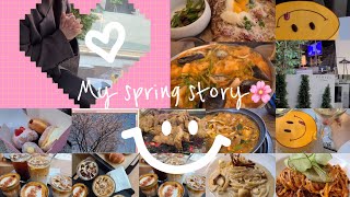 [Vlog]나의 이번 봄🌸 먹다 끝났다.. ::격리해제 후 즐기는 봄 :) 청담피플더테라스에서 친구들이랑 생.파 💗