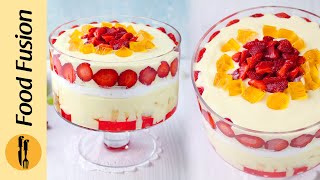 Eid Dessert Recipe - Strawberry & Fruit Custard Trifle by Food Fusion