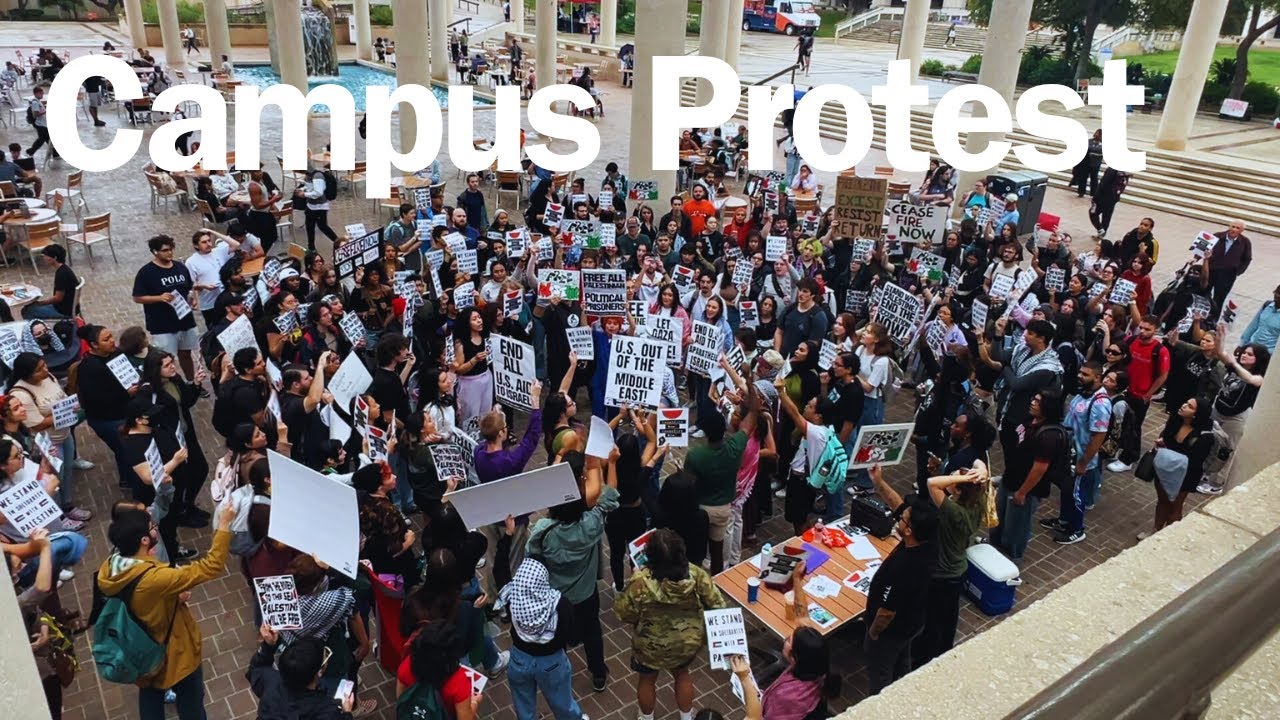 Students At UTSA Walk Out Demanding A Ceasefire In Gaza - YouTube