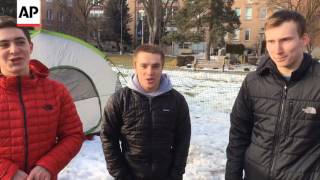 Gonzaga Students Camp At Snow Tent City For Shot At Basketball Tickets