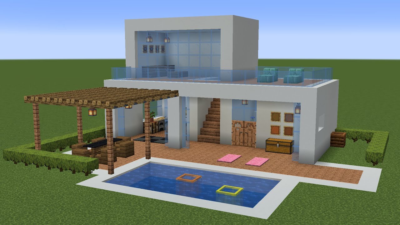 Modern Pool House Minecraft