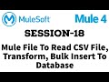 MuleSoft | Mule ESB 4 | Session 18 | Mule File | Read CSV file, transform, bulk insert to database