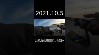 【週末アングラーの釣行日記2021番外編№18】2021.10.3(動画の日付間違ってます🙏)アキアジ釣り。台風後の底荒れした海へいざ出陣！1日でルアーの表面が剥がれましたとさ・・・　#Shorts