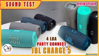 [Bass Test] JBL Charge 5 - Party Connect 4 Loa JBL