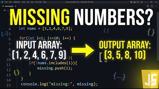 Find Missing Numbers in Array | JavaScript Interview Question | Code with Tanvi