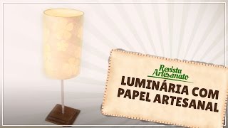 Luminária com Papel Artesanal