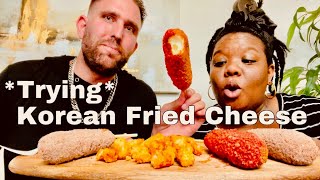 *Trying* Korean Fried Cheese// Interracial Couple Mukbang