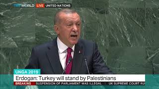 Erdogan calls for settlement of Kashmir conflict at UNGA