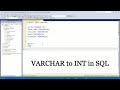 How to CHANGE COLUMN TYPE VARCHAR to INT in SQL