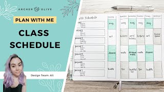 Class Schedule Layout For Your Planner Or Bullet Journal | Back to School